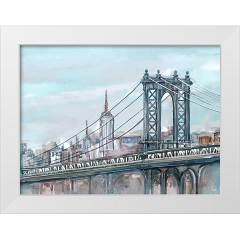 Watercolour Sketch Book New York White Modern Wood Framed Art Print by Art Atelier Alliance