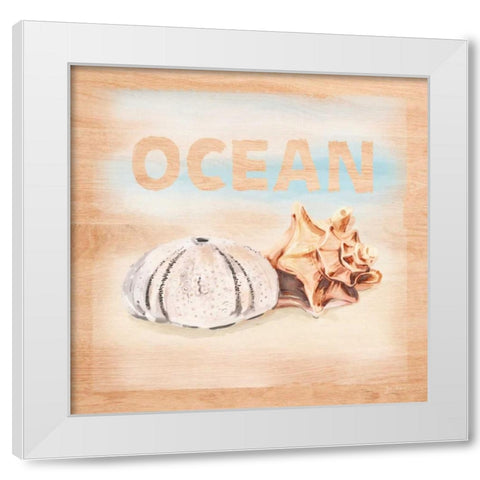 Natural Ocean Words White Modern Wood Framed Art Print by Art Atelier Alliance