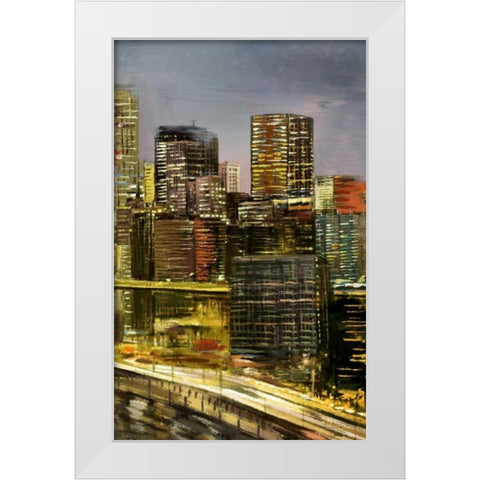 Metropolis 4 White Modern Wood Framed Art Print by Art Atelier Alliance