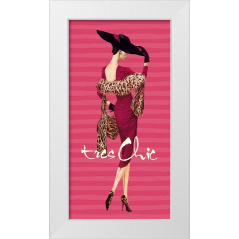 Tres Chic Fashion Illustration White Modern Wood Framed Art Print by Art Atelier Alliance