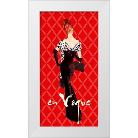 EnVogueFashionIllustration In Red White Modern Wood Framed Art Print by Art Atelier Alliance
