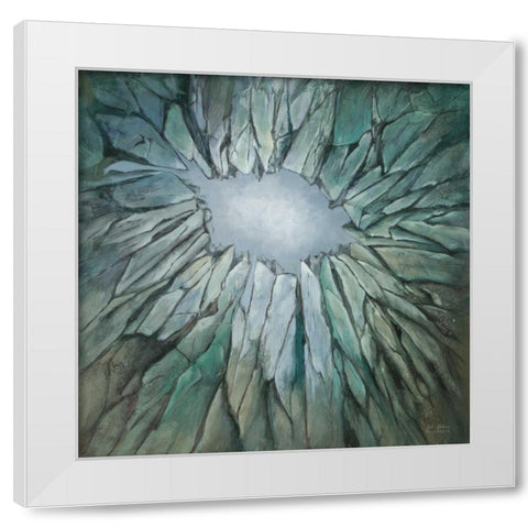 Crystal Geode White Modern Wood Framed Art Print by Art Atelier Alliance