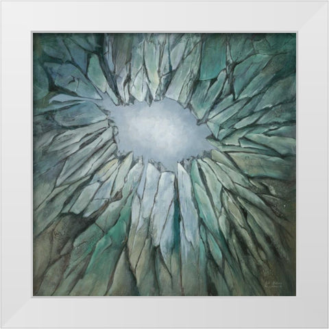 Crystal Geode White Modern Wood Framed Art Print by Art Atelier Alliance