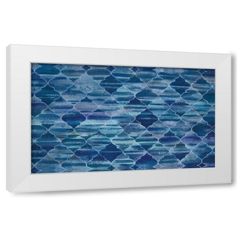 Blue Lattice White Modern Wood Framed Art Print by Art Atelier Alliance