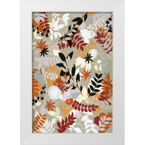 Leaves of Joy 1 Detail White Modern Wood Framed Art Print by Art Atelier Alliance