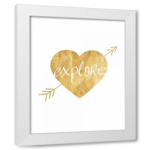 Explore Love White Modern Wood Framed Art Print by Amori, Miyo