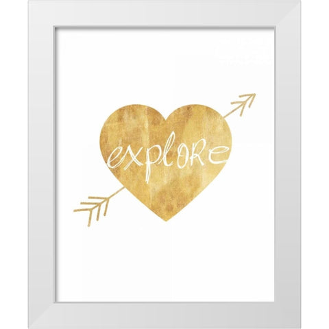 Explore Love White Modern Wood Framed Art Print by Amori, Miyo