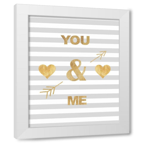 You Me And Cupid White Modern Wood Framed Art Print by Amori, Miyo