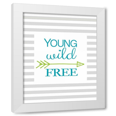 Young Wild Free White Modern Wood Framed Art Print by Amori, Miyo