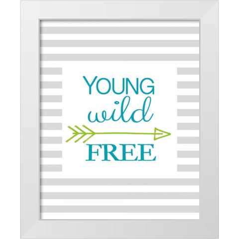 Young Wild Free White Modern Wood Framed Art Print by Amori, Miyo