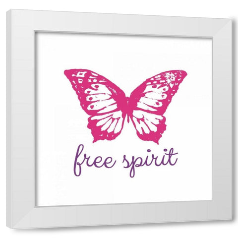 Free Spirit White Modern Wood Framed Art Print by Amori, Miyo