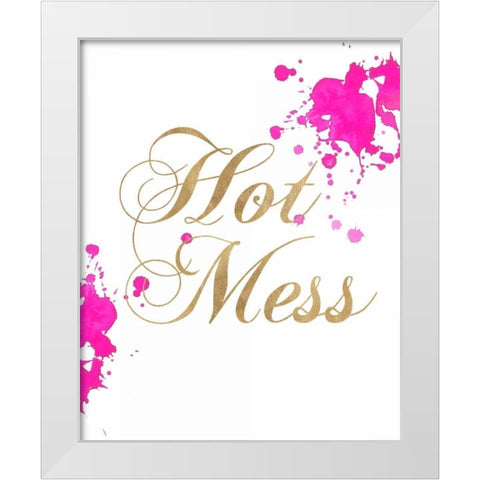 Hot Mess White Modern Wood Framed Art Print by Amori, Miyo