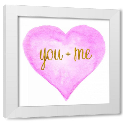 You and Me in Love White Modern Wood Framed Art Print by Amori, Miyo