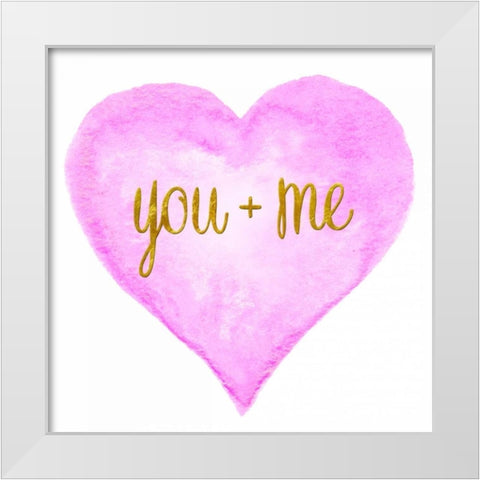 You and Me in Love White Modern Wood Framed Art Print by Amori, Miyo