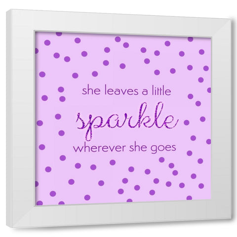 She Leaves A Little Sparkle White Modern Wood Framed Art Print by Amori, Miyo