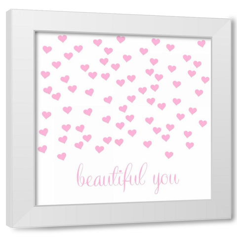 Beautiful You White Modern Wood Framed Art Print by Amori, Miyo