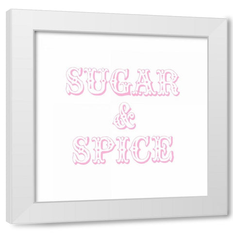 Sugar And Spice Pink White Modern Wood Framed Art Print by Amori, Miyo