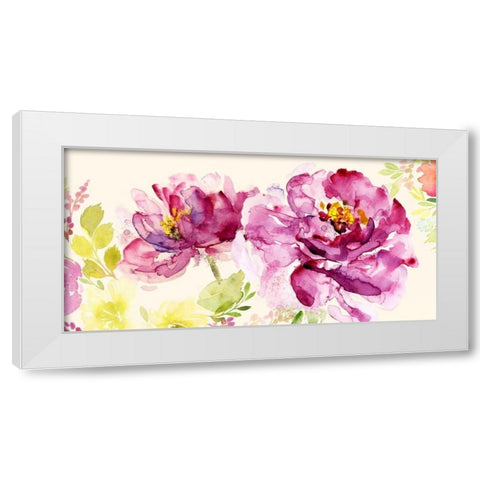 Bright and Happy White Modern Wood Framed Art Print by Jin, Jing