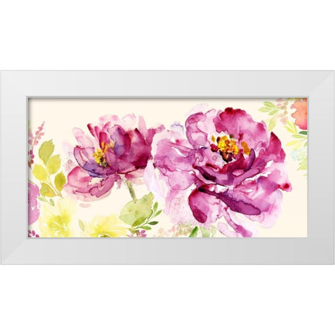 Bright and Happy White Modern Wood Framed Art Print by Jin, Jing