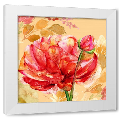 Festive Flowers 2 White Modern Wood Framed Art Print by Jin, Jing