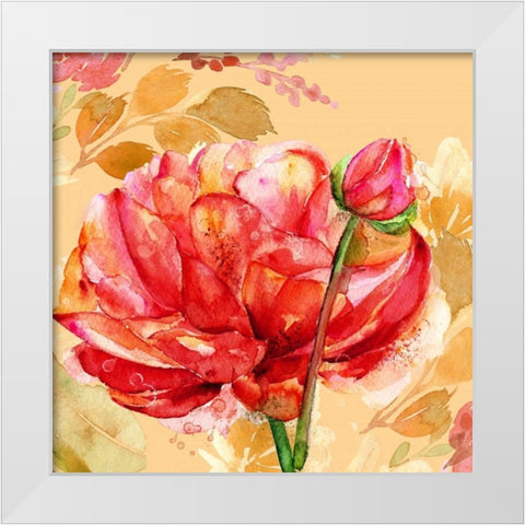 Festive Flowers 2 White Modern Wood Framed Art Print by Jin, Jing