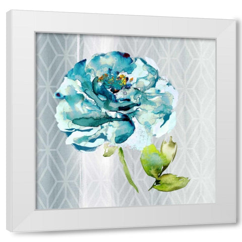 Blooming Blue White Modern Wood Framed Art Print by Jing, Jin