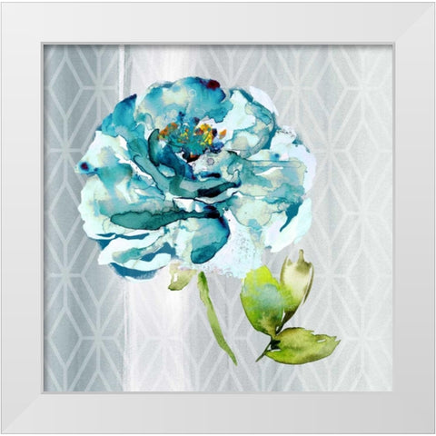 Blooming Blue White Modern Wood Framed Art Print by Jing, Jin