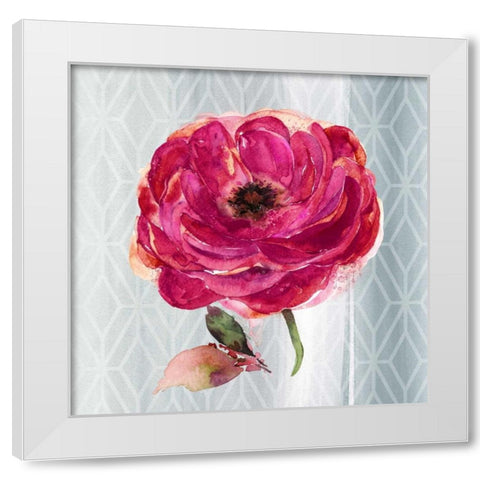 Blooming Beautiful White Modern Wood Framed Art Print by Jing, Jin