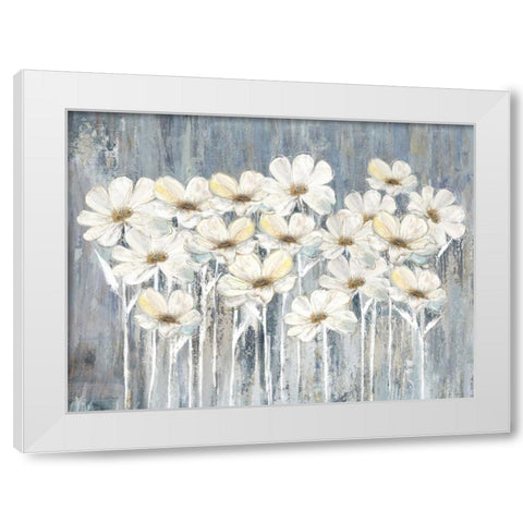 Simplicity Garden White Modern Wood Framed Art Print by Jing, Jin