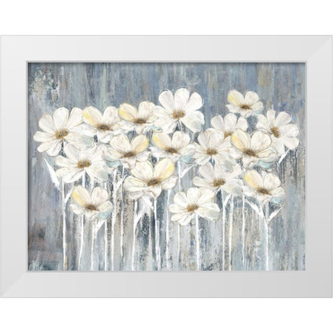 Simplicity Garden White Modern Wood Framed Art Print by Jing, Jin