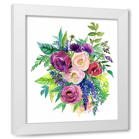 Enchanted Roses White Modern Wood Framed Art Print by Jing, Jin
