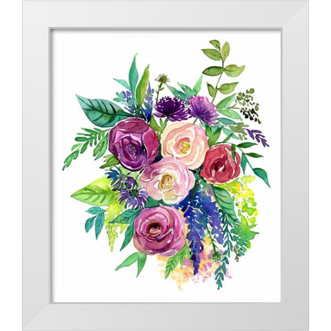 Enchanted Roses White Modern Wood Framed Art Print by Jing, Jin