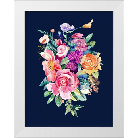 Enchanted Flowers White Modern Wood Framed Art Print by Jing, Jin