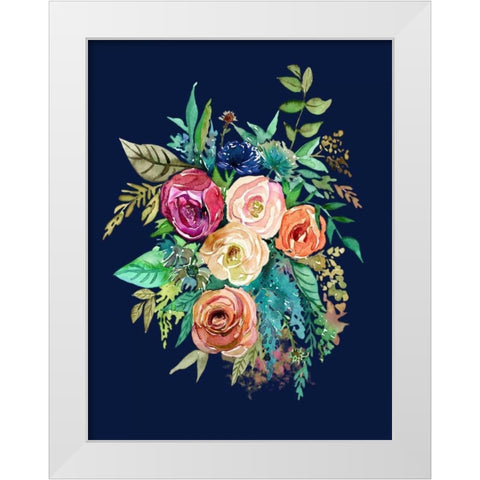 Enchanted Bouquet White Modern Wood Framed Art Print by Jing, Jin