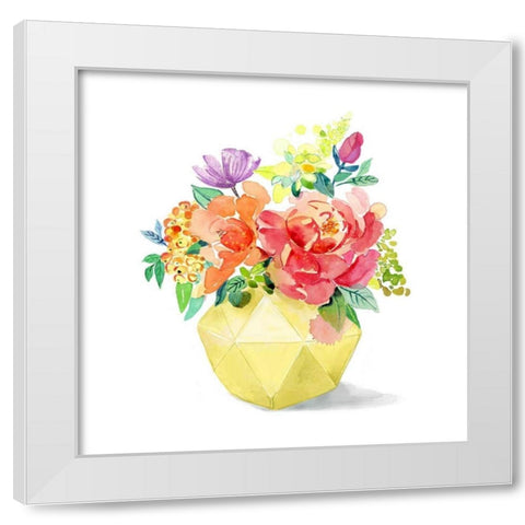 Sweet Bouquet 1 White Modern Wood Framed Art Print by Jing, Jin