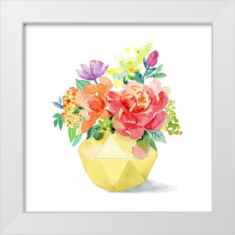 Sweet Bouquet 1 White Modern Wood Framed Art Print by Jing, Jin