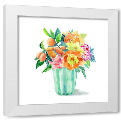 sweet bouquet 2 White Modern Wood Framed Art Print by Jing, Jin