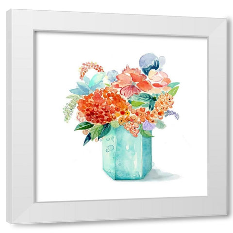 Sweet Bouquet 2 White Modern Wood Framed Art Print by Jing, Jin