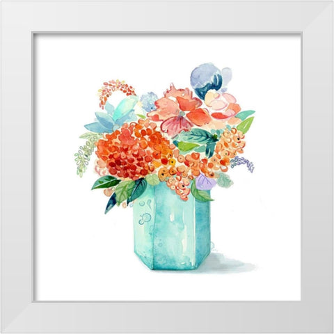 Sweet Bouquet 2 White Modern Wood Framed Art Print by Jing, Jin