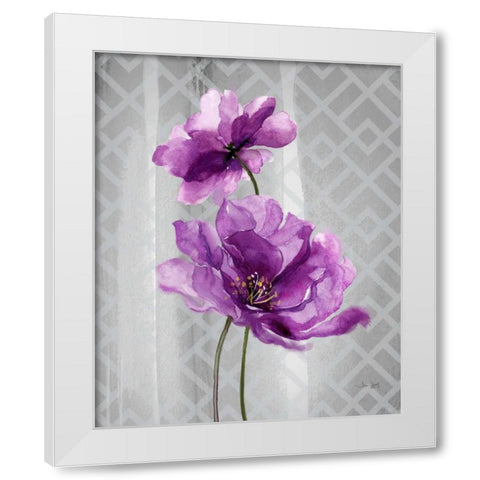 Trellis Floral1 White Modern Wood Framed Art Print by Jing, Jin