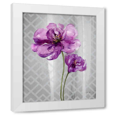 Trellis Floral2 White Modern Wood Framed Art Print by Jing, Jin