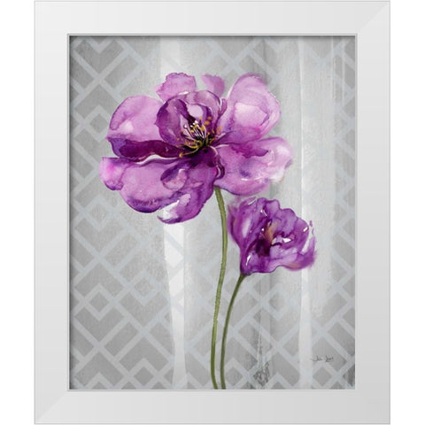 Trellis Floral2 White Modern Wood Framed Art Print by Jing, Jin