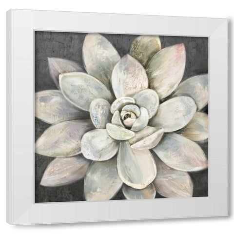 Silver Succulent White Modern Wood Framed Art Print by Jing, Jin