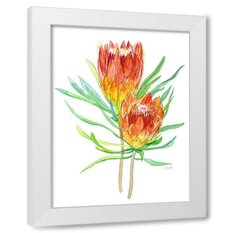 Tropical Blossoming White Modern Wood Framed Art Print by Jing, Jin