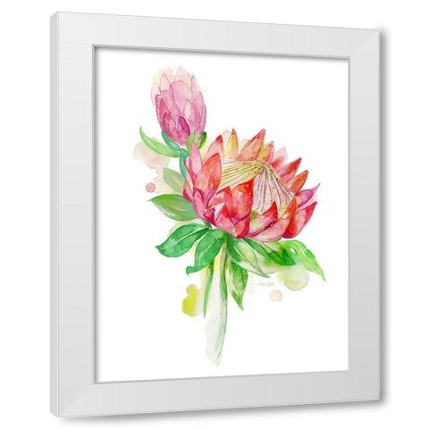 Tropical Blooming White Modern Wood Framed Art Print by Jing, Jin