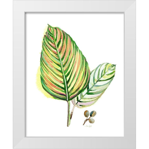 Tropical Foliage White Modern Wood Framed Art Print by Jing, Jin
