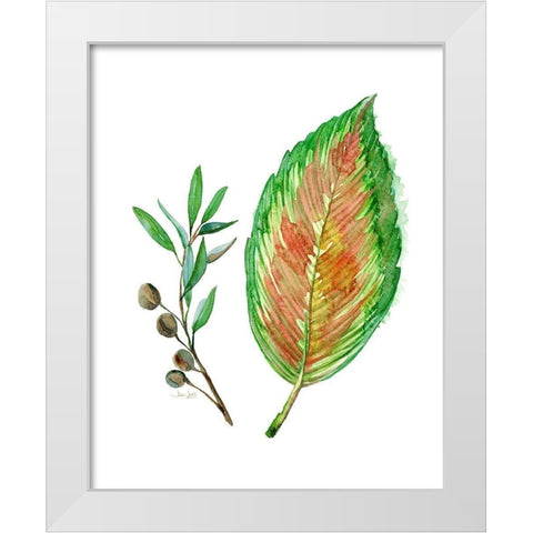 Tropical Botanical White Modern Wood Framed Art Print by Jing, Jin