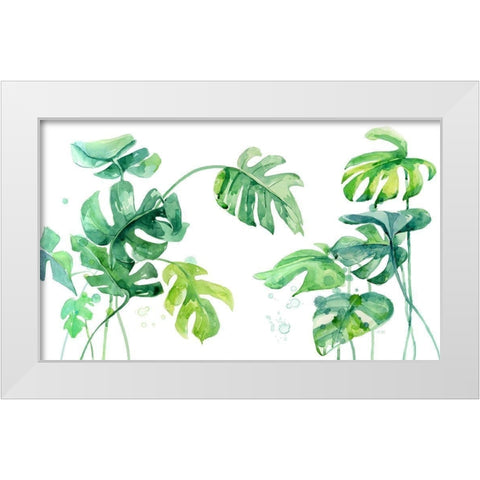 Lush and Tropical White Modern Wood Framed Art Print by Jing, Jin