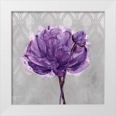 Floral Inspired Plum 2 White Modern Wood Framed Art Print by Jing, Jin