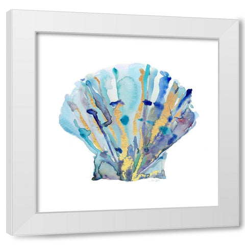 Sea Glass Nautilus White Modern Wood Framed Art Print by Jin, Jing